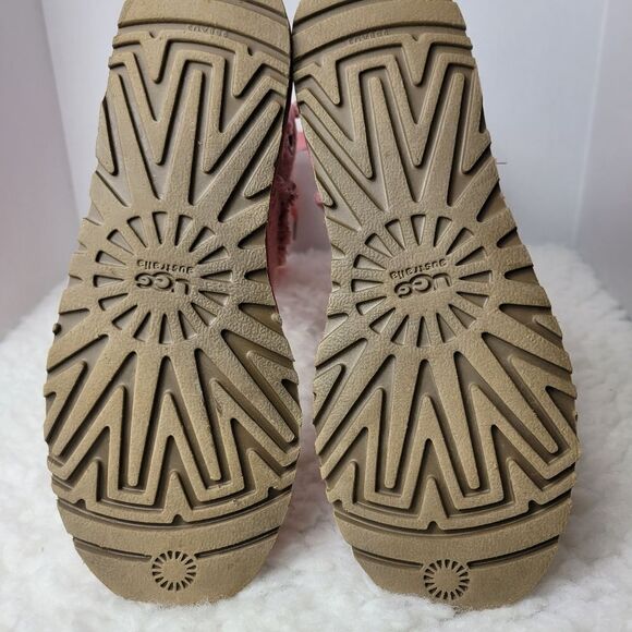 Ugg Australian Heirloom Women's Boots Size 8 Pink Canvas Lace Up Shoes - Picture 11 of 11